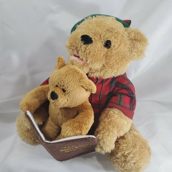 Night Before Christmas Storytime Bear animated Papa reads whole story to Son 10" - Picture 5 of 12